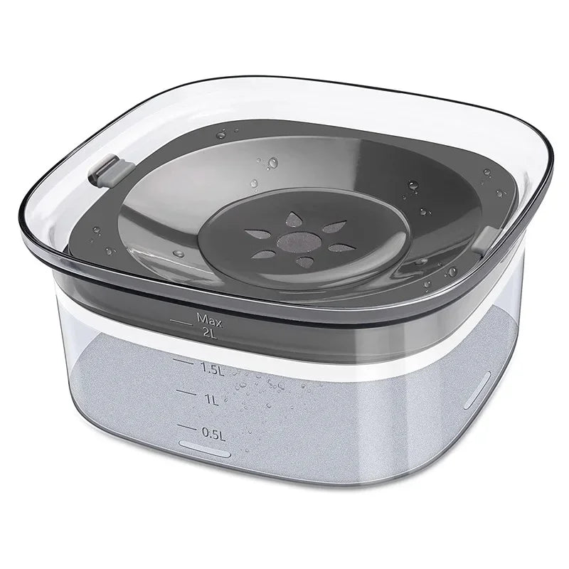 2L Dog Water Bowls Pet Floating Drinking Bowls Cat Anti Wet Mouth Anti Splash Large Capacity Drinker For Small Mid Large Dog