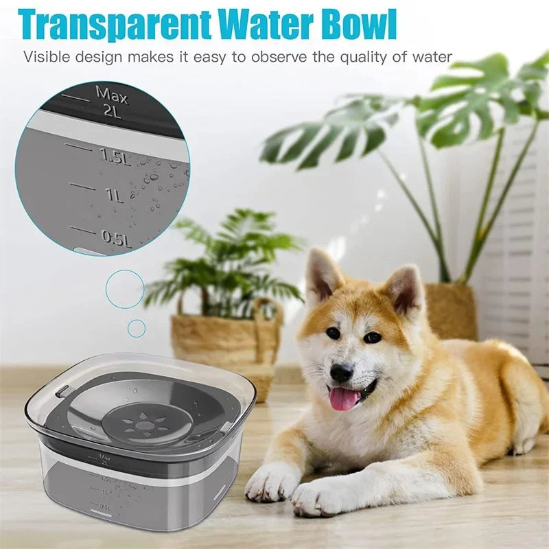 2L Dog Water Bowls Pet Floating Drinking Bowls Cat Anti Wet Mouth Anti Splash Large Capacity Drinker For Small Mid Large Dog
