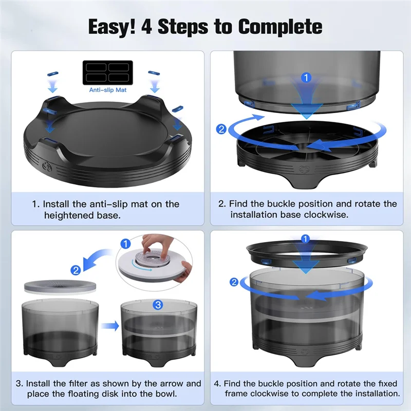 5.5L Dog Water Bowl,Large Capacity No Spill Water Bowl For Dogs, Splash Proof Slow Water Feeder Easy Install Easy To Use A