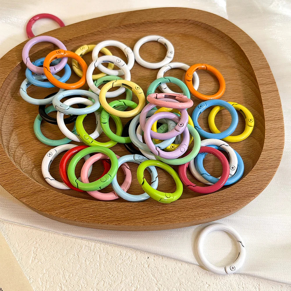 5/10Pcs Multicolor Love Cat Circle Spring Buckle Keychain Lobster Clasp DIY Keyring Dog Chains Buckle Jewelry Making Accessories