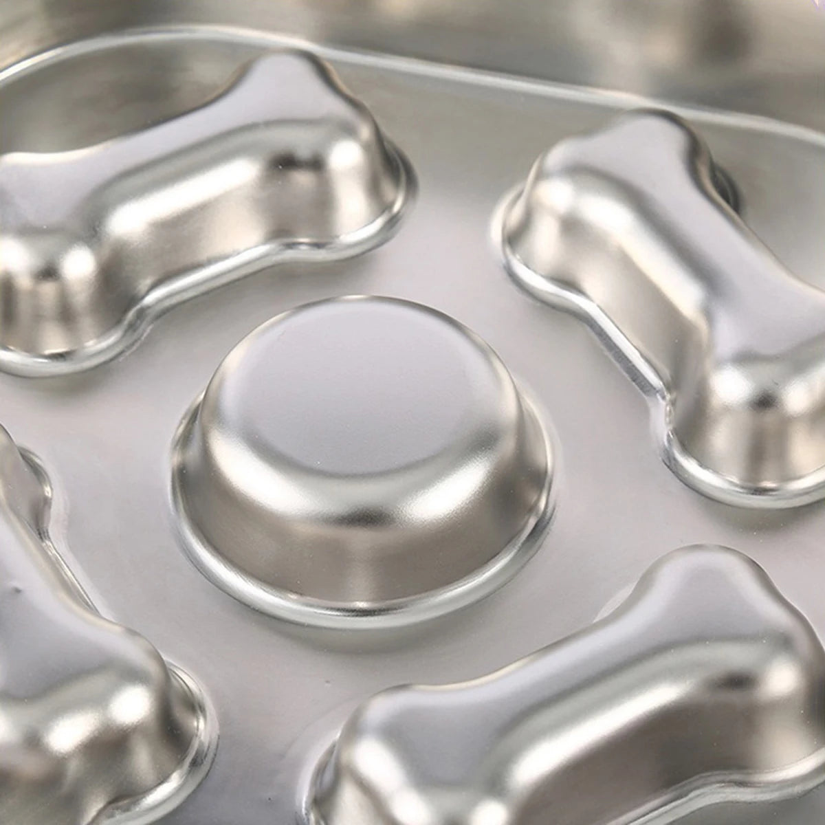 304 Stainless Steel Slow Feeder Bowl - Anti-Slip Silicone & Bone/Heart Design, 8.4-9.8in for Cats/Dogs