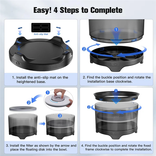 5.5L Dog Water Bowl,Large Capacity No Spill Water Bowl For Dogs, Splash Proof Slow Water Feeder Easy Install Easy To Use A
