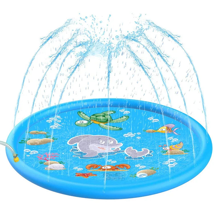 170*170cm Summer Pet Swimming Pool Inflatable Water Sprinkler Pad Play Cooling Mat Outdoor Interactive Fountain Toy for Dogs