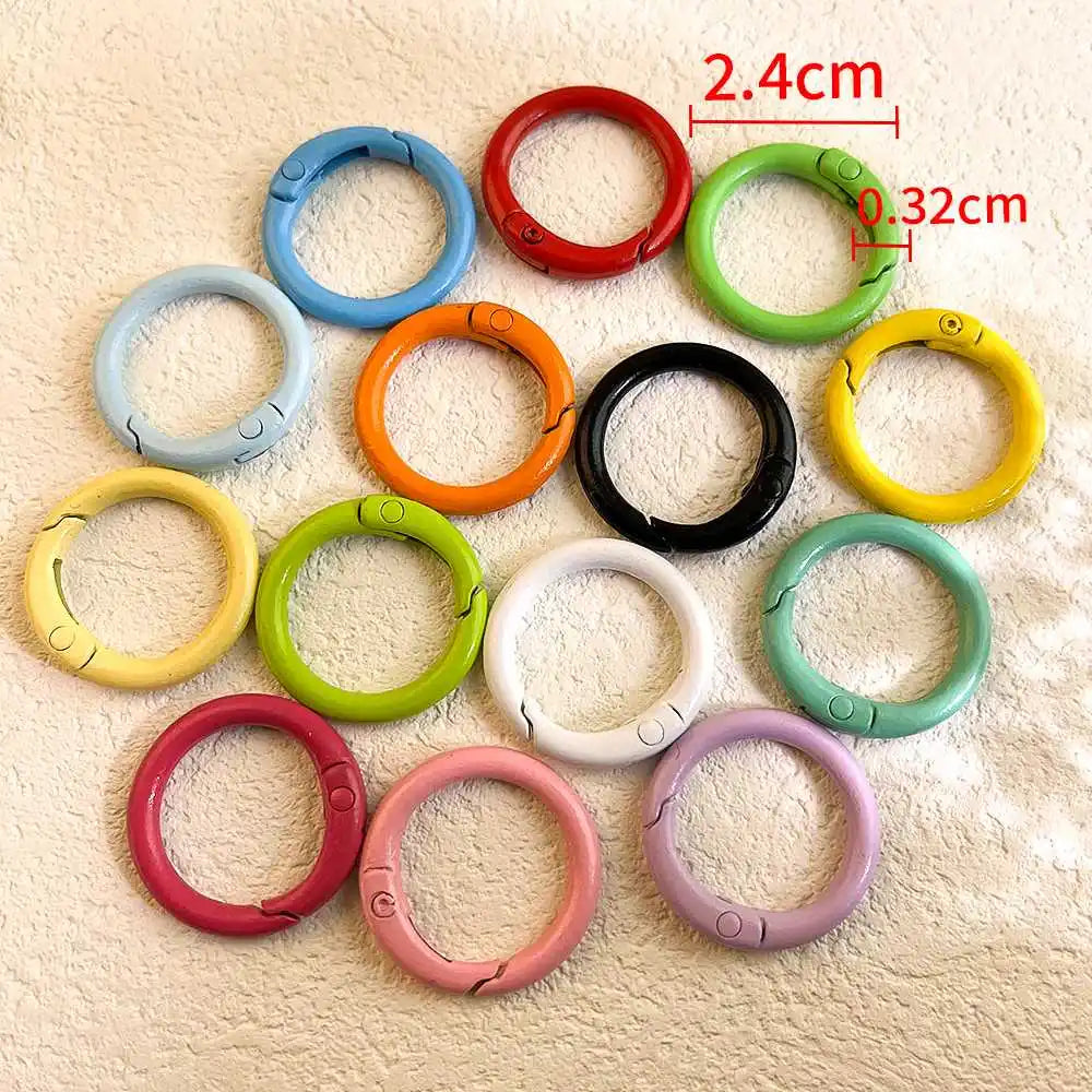 5/10Pcs Multicolor Love Cat Circle Spring Buckle Keychain Lobster Clasp DIY Keyring Dog Chains Buckle Jewelry Making Accessories