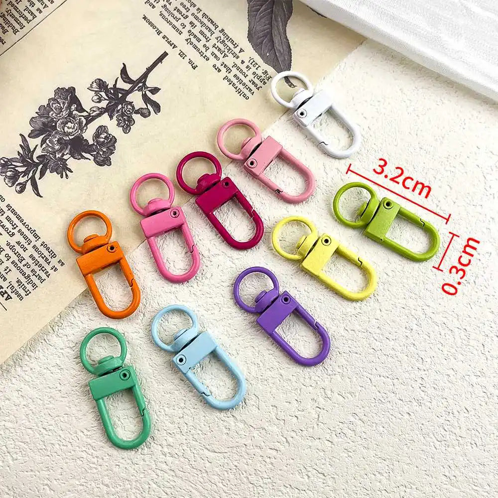 5/10Pcs Multicolor Love Cat Circle Spring Buckle Keychain Lobster Clasp DIY Keyring Dog Chains Buckle Jewelry Making Accessories